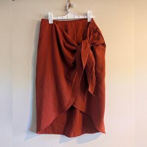 Everly Asymmetrical Rust Skirt